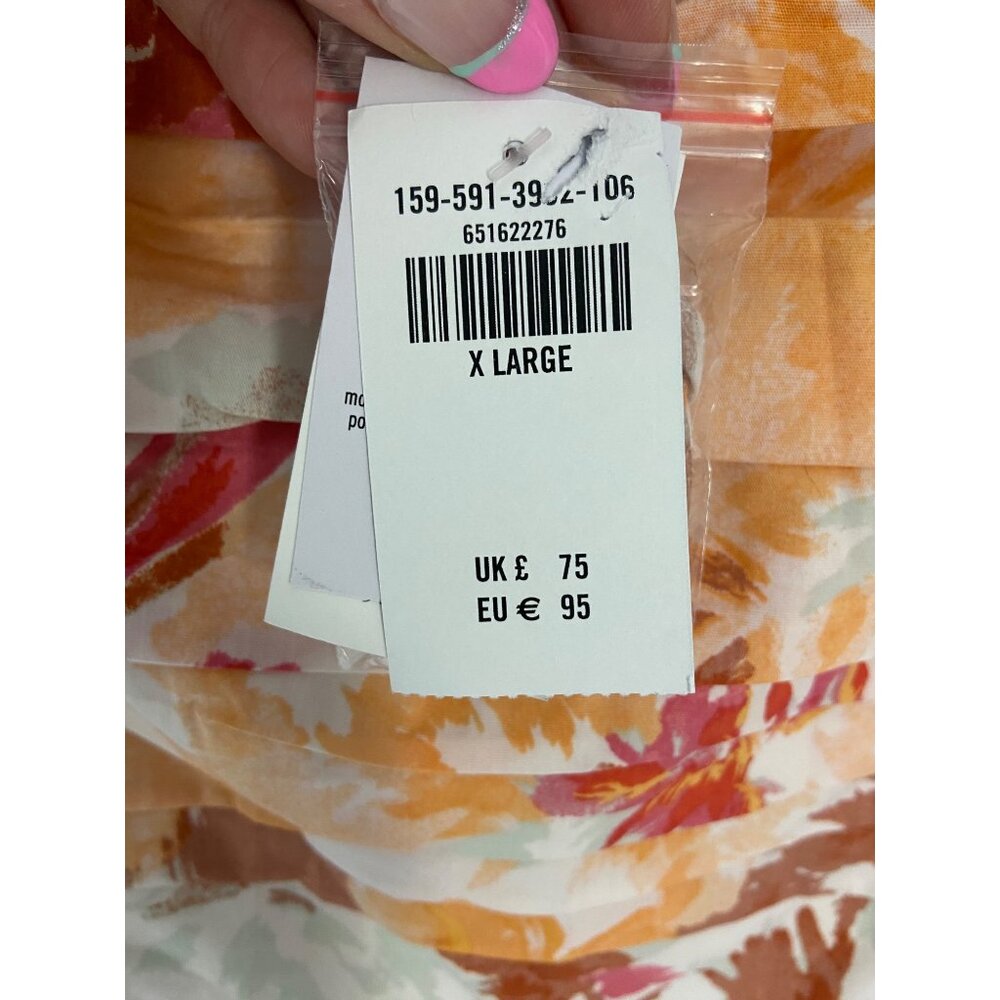 NWT Abercrombie & Fitch Floral Print Poplin Strapless Midi Dress-sz XL - Picture 4 of 10